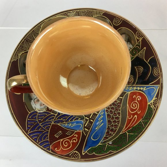 Vintage Japanese Goddess Scholars Moriage Made in Occupied Japan Cup & Saucer - Picture 9 of 11